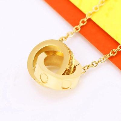 China Wholesale Designer Ring Pendant Necklaces Women 316L Stainless Steel FASHIONABLE Fashion Jewelry Couples Screw Necklace for sale