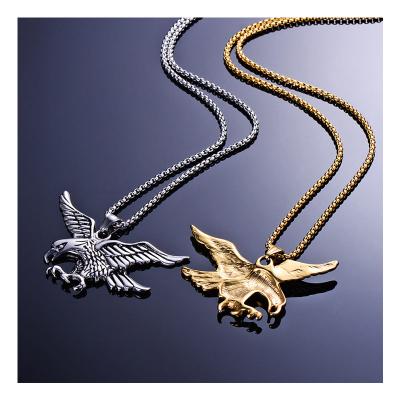 China 2022 New Hiphop Fashion Gift For Men's Necklace Chain Eagle Stainless Steel Charm Pendants Hip Hop Gold Animal Pendant Jewelry for sale