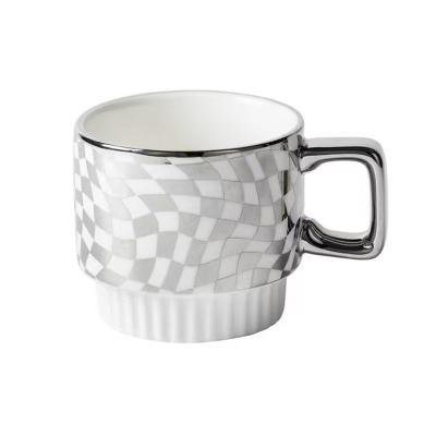 China Viable factory best-selling luxury silver plated water cups coffee mug creative home breakfast mugs mug for cafe restaurants for sale