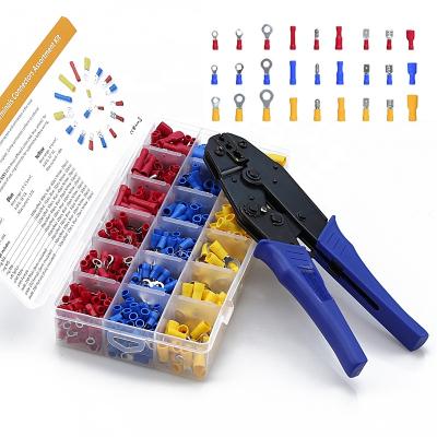 China HS-30J 0.5-6mm2 European Terminal Crimp Tool with 700PCS Insulated Wire Connector Set for sale