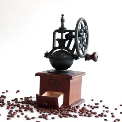 China Car Coffee Grinder Wooden Low Antique Crank Coffee Maker Cafe Mills Manual Coffee Grinder Hand for sale