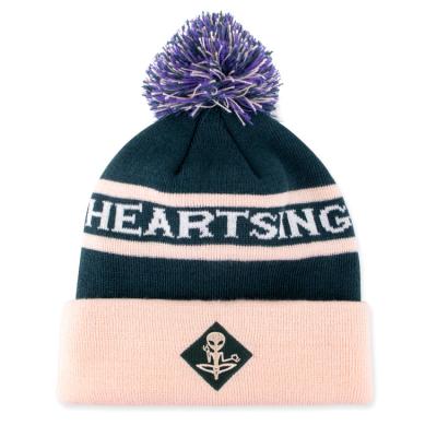 China COMMON Manufacturers Women Knit Embroidered Pompom Beanie Hat for sale