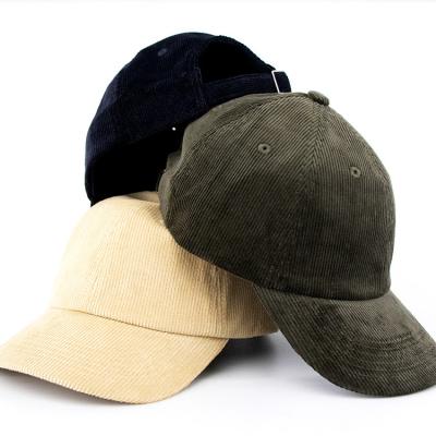 China COMMON Simple Unstructured 6 Panel Corduroy Dad Hat for sale