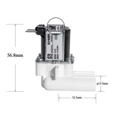 China Meishuo FPD180C6 DC12v 24v 36v pp solenoid valve used in to water purifier 13.5mm outlet solenoid valve zu verkaufen