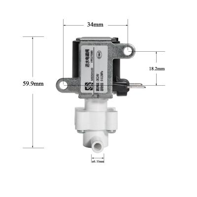 中国 Meishuo FPD270B9 DC 12vdc 24v 36v 6.35mm 0.1MPa low power mini water solenoid valve For RO Water System 販売のため