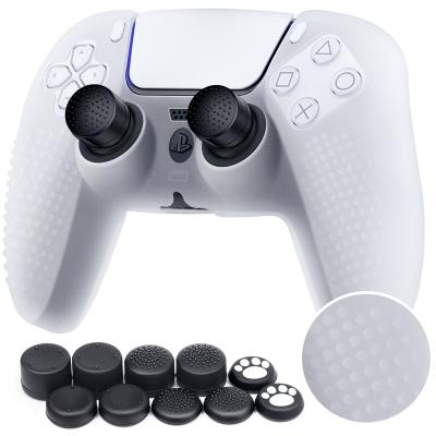 China Accessories Set 2021 Dustproof Game Set For PS5 Console Thumbsticks Grips For PS5 For Playstation 5 Gamepad Silicone Case for sale