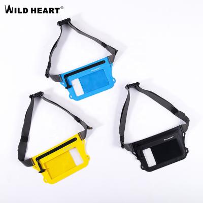 China IPX8 Waist Waterproof Bag With Hold Belt Adjustable Screen Double Dry Bag Touchable Inner Pocket For Swimming Diving WF-097 for sale