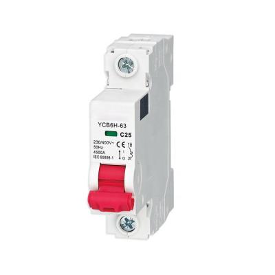 China YCB6H-63 Series Residual Current Circuit Breaker mcb 63A Electric Miniature Circuit Breaker for sale