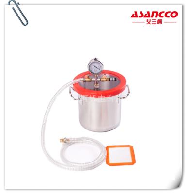 China Suction Air 2gallon 6L 20x20cm Vacuum Degassing Chamber With Polycarbonate Lid for sale