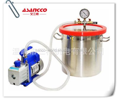 China 5 Gallon Vacuum Well + 3CFM Single Stage Pump HVAC Air Suction To Silicone Degassing Kit for sale