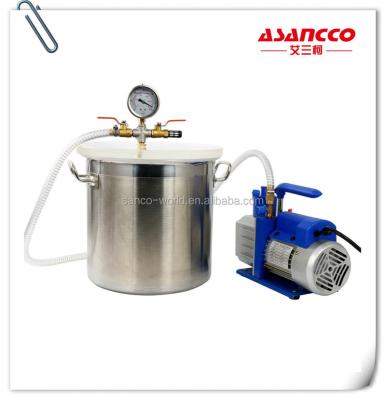 China Suction air 2 Gallon Vacuum Chamber + 3CFM 1/4HP Single Stage Pump to Degassing Silicone Kit for sale