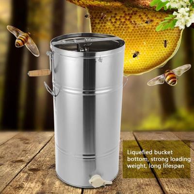 China Garment Shops Large Two 2 Frame Stainless Steel Bee Honey Extractor SS Manual Crank Honeycomb Spinner for sale