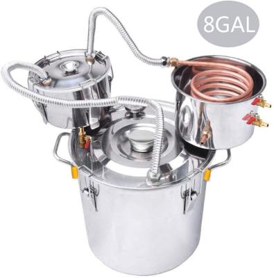 China Home Brew Kit Copper Moonshine Alcohol Boiler Distiller Pots Home Brew Kit 8Gal 33 Liters 3 With Riser Barrel Stainless Steel (11L DIS for sale