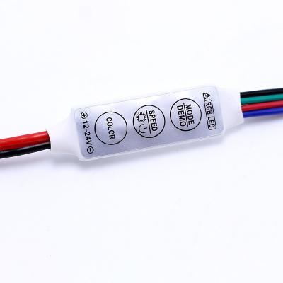 China 40x12x5mm Mini RGB Controller Micro RGB Controller Light Strip Light Bar Three Buttons Quality Assurance for sale