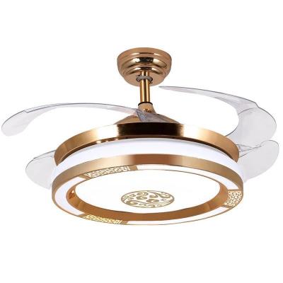 China Modern Remote Control LED Chandelier Indoor Flush Foldable Super Affordable Ceiling Fan With Light And ABS Fans Luxury Home for sale