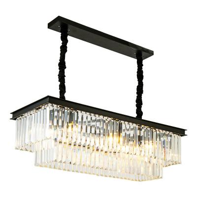 China Art Pendant Lamp Unique Newest Design LED Crystal Chandelier Antique Style Hanging Lamp Clear Modern Large Crystal Tassel Droplight for sale