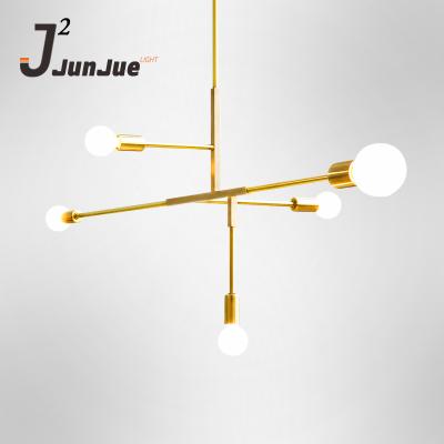 China Nordic modern simple chandelier gold and black iron made multi useed led ceiling light for sale