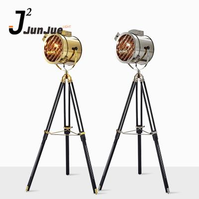 China Retro Modern American Indoor Modern Chrome Or Tripod Shape Iron Vintage Copper Industrial Floor Lamp / Light for sale