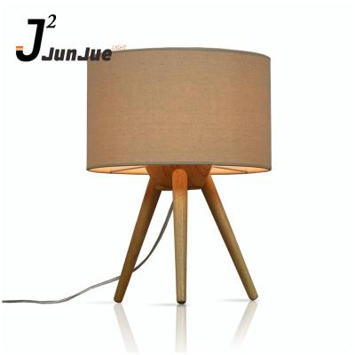 China Tripod base modern wooden table lamp with edison bulbs for sale