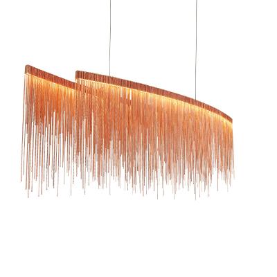 China Modern Nordic Creative Personality Art Tassel Led Chandelier Aluminum Chain Lamp for sale