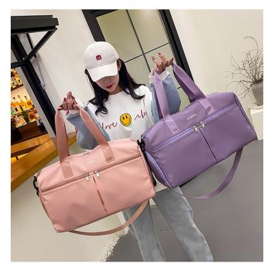 China Custom Logo Colorful Nylon Duffel Bags Eco Yoga Bag Waterproof Bolsas Sports Divider Women Duffel Bag Weekend Gym Travel Wet Backpack for sale