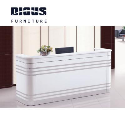 China Diousnew modern hot sale gold and white reception small reception beauty salon reception counter desk for sale