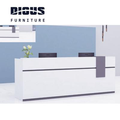 China Diousnew Modern Wholesale Modern White Reception Desk Beauty Desk Reception Counter Table for sale