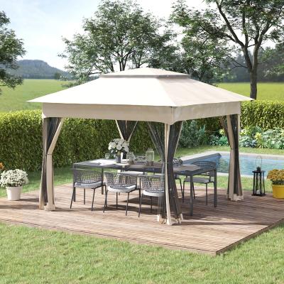 China Weather Resistant Waterproof Folding Patio Umbrella Sun Shade Cover Canopy Poland Aluminum Noise Up Gazebos For Garden for sale