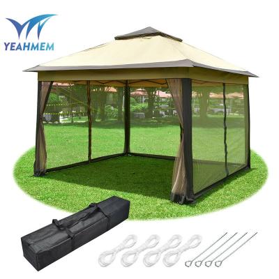 China Weather Resistant Folding 10x10 Mosquito Net Screens Garden Pergola Pop Up Canopy Tents Outdoor Gazebo With Sidewalls for sale