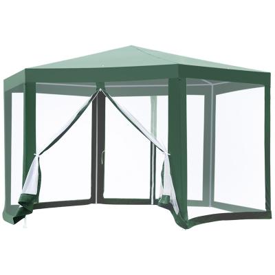 China Weather Resistant Tent With Easy Mosquito Netting High Screen Outdoor Noise Up Hexagonal Canopy Tent Gazebo for sale