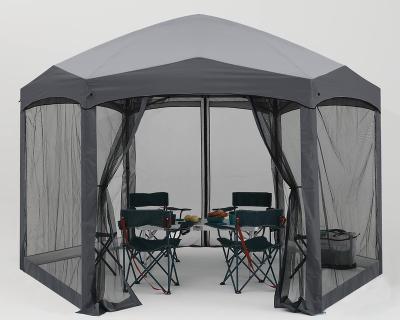 China Weather Resistant New Design Hexagonal Tent With Mosquito Making Camping Screen Easy Up Noise Up Gazebo Canopy Tent for sale