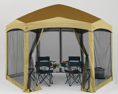 China Manufacturing Heavy Duty Hexagonal Outdoor Camping Mosquito Weather Tent Easy High Screen Noise Up Gazebo Canopy Tent for sale