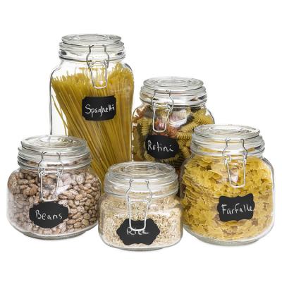 China Sustainable Square Swing Top Glass Jars Cut Top Glass Jars For Candy for sale