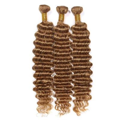 China Curly Curly Cuticle Aligned Vietnamese Cambodian Honey Bloden Hair Extension Bundles Vrigin Raw for sale