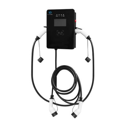 China Good Quality Metal AC RFID EV 22KW Charging Station With 2 Plug EV Charging Charger for sale