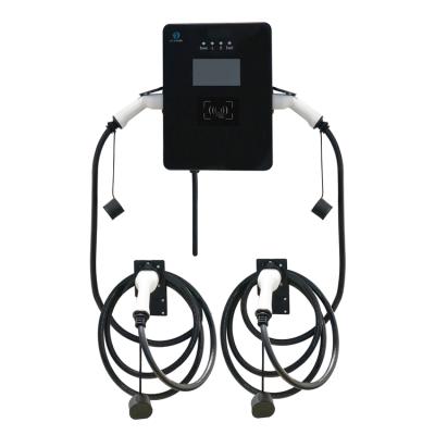 China High Quality Metal 44KW AC RFID EV Charging Station With 2 Plug EV Charging Charger for sale