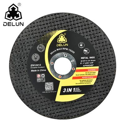 China Good Cost Effective Metal Ecomomy 4 Inch DELUN Shape Steel Iron Cutting Flat Abrasive Wheel for sale