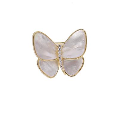 China Stainless steel Wholesale fashion high grade zircon luxury corsage cute butterfly diamond brooch for sale