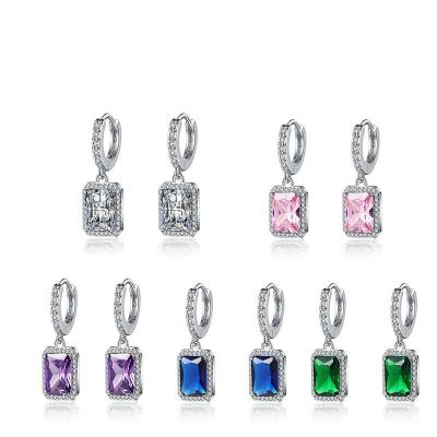 China TRENDY Wholesale Hot Selling 2022 New Style Wedding Earring Women Luxury Jewelry Hoop Earrings Square Cubic Zircon Earrings for sale