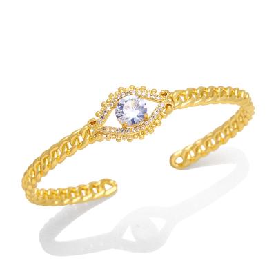 China Other Fashion bracelet plated with 18K gold open bracelet European and American diamond devils eye bracelet for sale