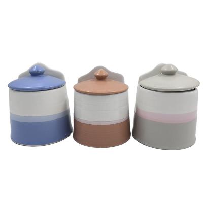 China Kitchen Decor Tea Sugar Coffee Kitchen Storage Ceramic Jar Canisters Stored Container Sets For Spice Jar for sale