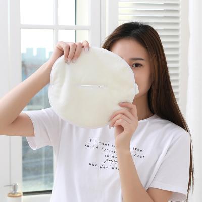 China Sleep Skin Wake up with Coral Fleece Dark Circle Fading Glow Facial Towel Fine Skin Friendly Washable Warm Compress Therapy Poking Hole with Rope for sale