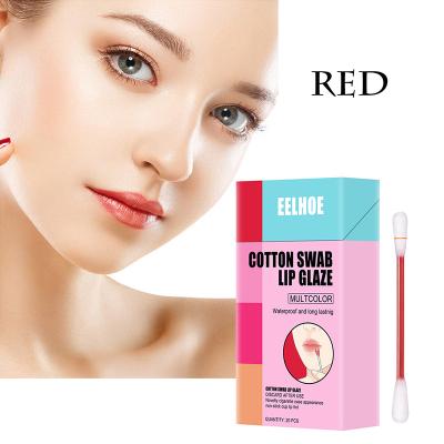 China 20 Waterproof Funny Lip Gloss Cigarette Holder Cotton Pad Lip Gloss Makeup Liquid Lipstick Set Waterproof Lipstick 20 Easy To Wear for sale