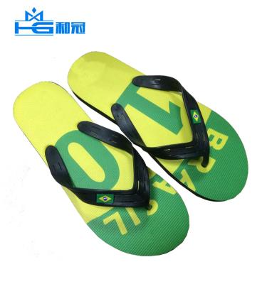 China Light line patch flag logo yarn in men diy silk screen printing insole straps flip flops slipper for sale