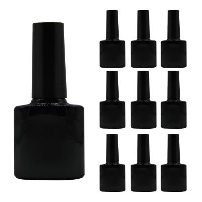 China Cosmetic Package 10 Pieces 8ml Empty UV Gel Nail Polish Bottle With Cap And Brush for sale