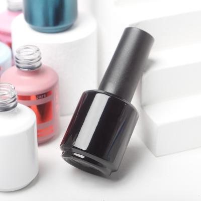 China Low MOQ 15ml Gel Nail Polish Cosmetic Bottle With Cap And Brush for sale