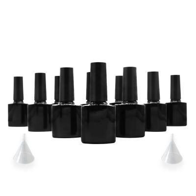 China Personal Care 10 Piece Beautiflu 7.5ml 8ml Cosmetic Glass Bottles For Nail Gel Polish Bottle Manufactirers for sale