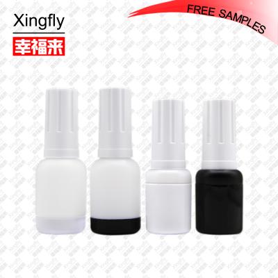 China Custom Round 15ML Personal Care Plastic Glue Bottle With Glue Brush And Plastic Cap for sale