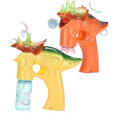 China Bubble Blowing Machine Toy Gun Musical Light Bubble Maker Plastic Dinosaur Party Game for Kids for sale