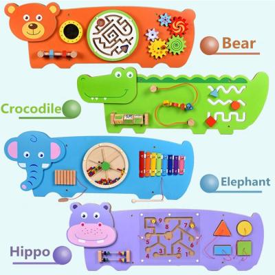 China MDF Educational Play Wooden Animal Wall Panel (Medium Density Fiberboard) Montessori Kids Wall Toys for sale